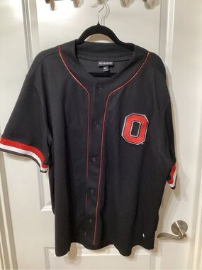 Wild Collective Ohio State University button down top.